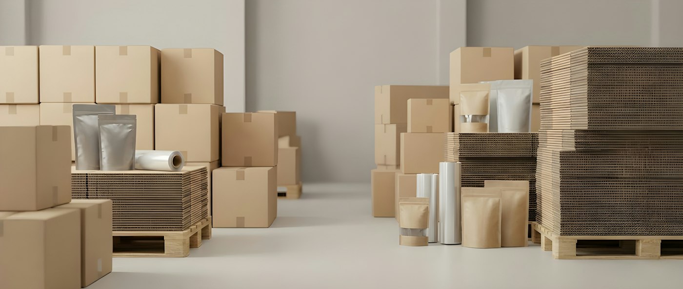 Ecommerce packaging prepared for fulfilment