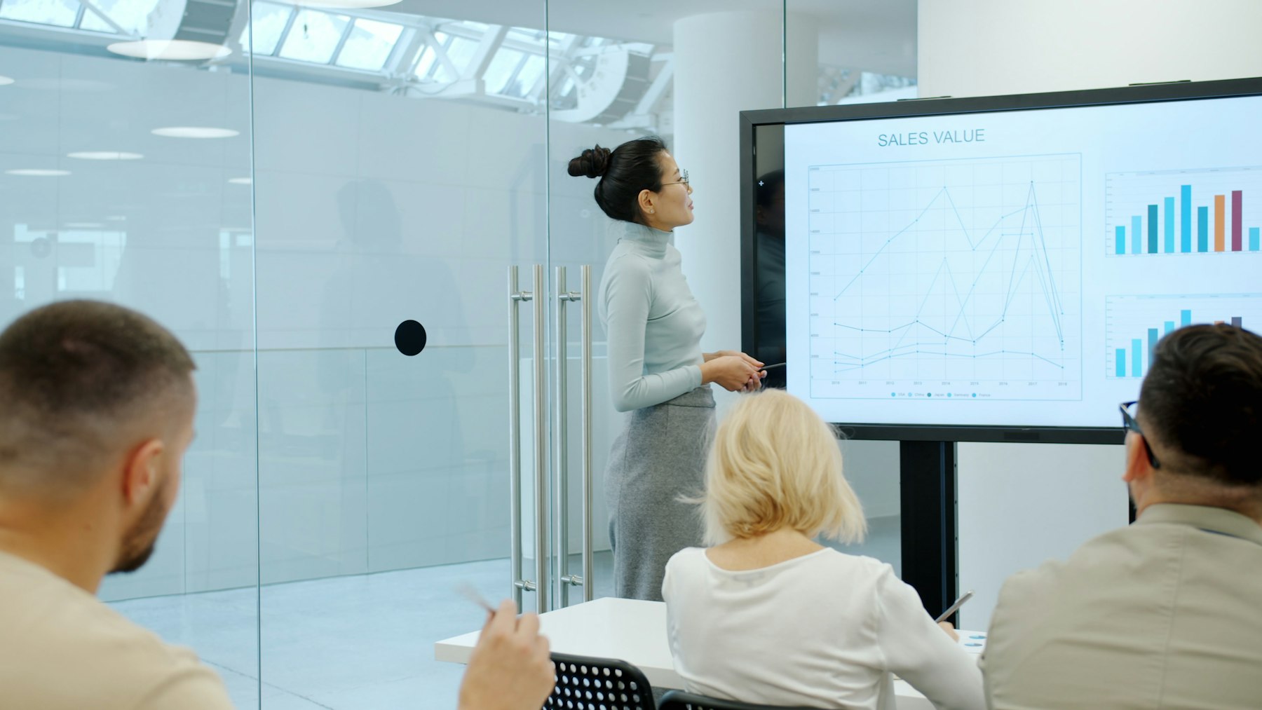 Analyst presenting ecommerce performance
